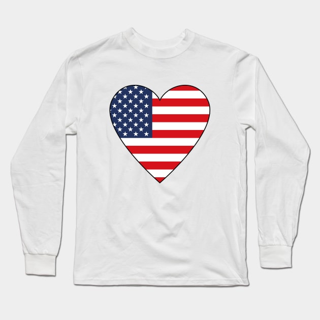 American Heart Flag Long Sleeve T-Shirt by EpicMums